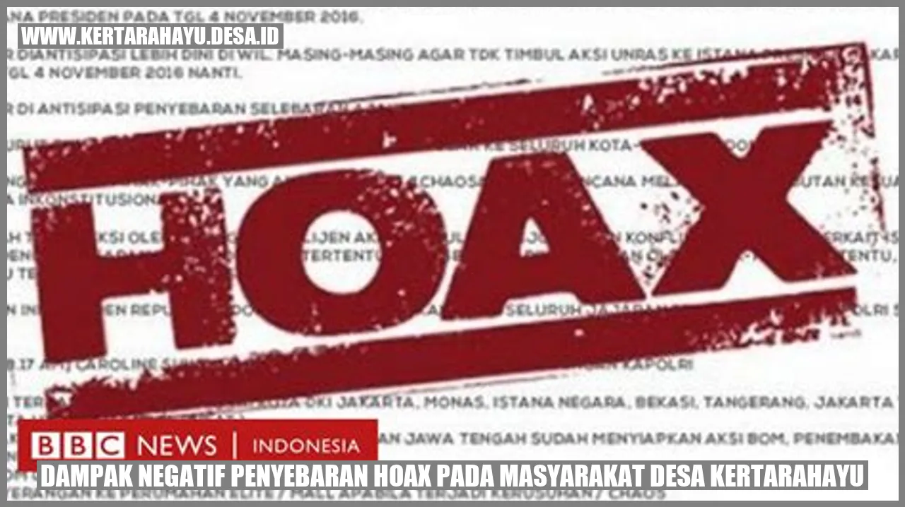 Dampak Negatif Penyebaran Hoax pada Masyarakat Desa Kertarahayu